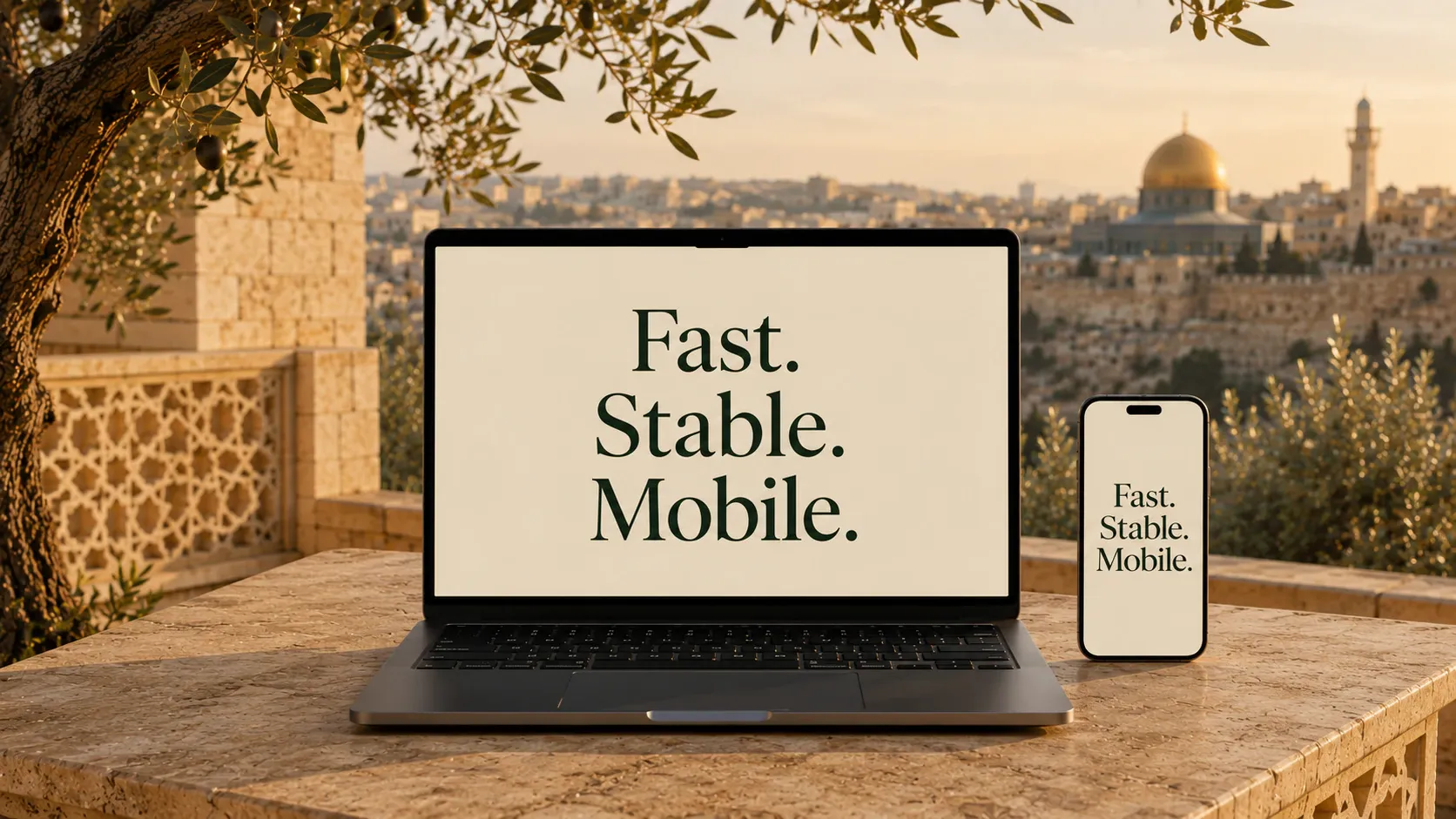 Illustration representing how website speed, mobile quality, and visual stability influence trust before contact.