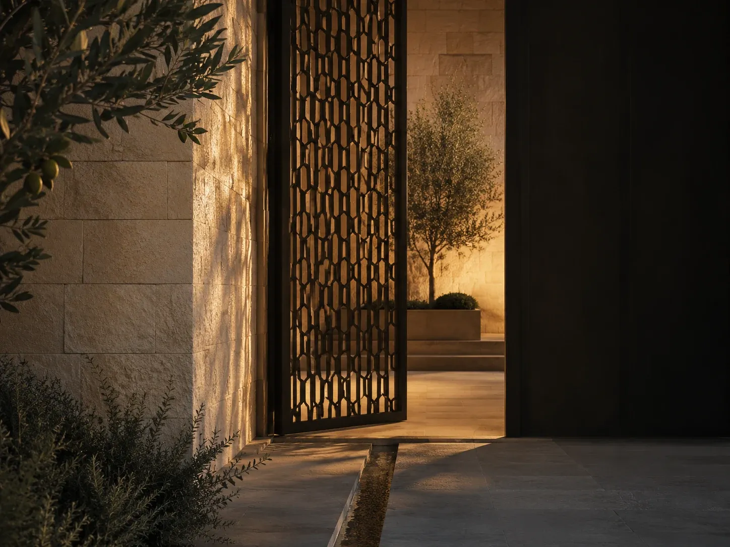 Illustration of an open architectural threshold, representing a clear first step toward discussing a new website, redesign, or ongoing care.